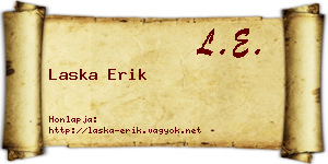 Laska Erik névjegykártya